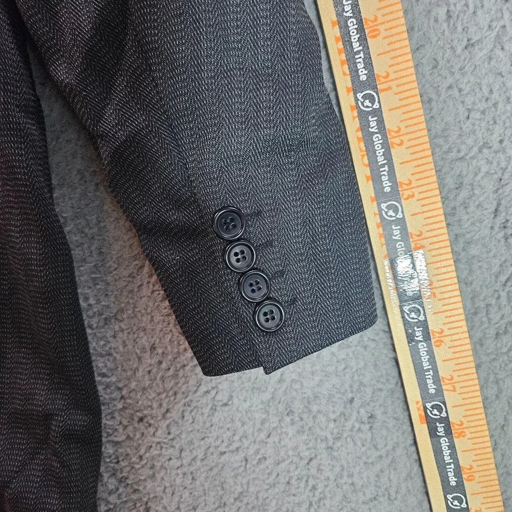 Boss Hugo Boss Suit Blazer Men 42L‎ Wool Textured Black Made In USA